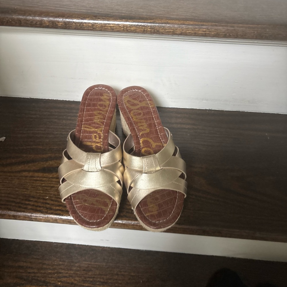 Women's Gold Wedge Sandals